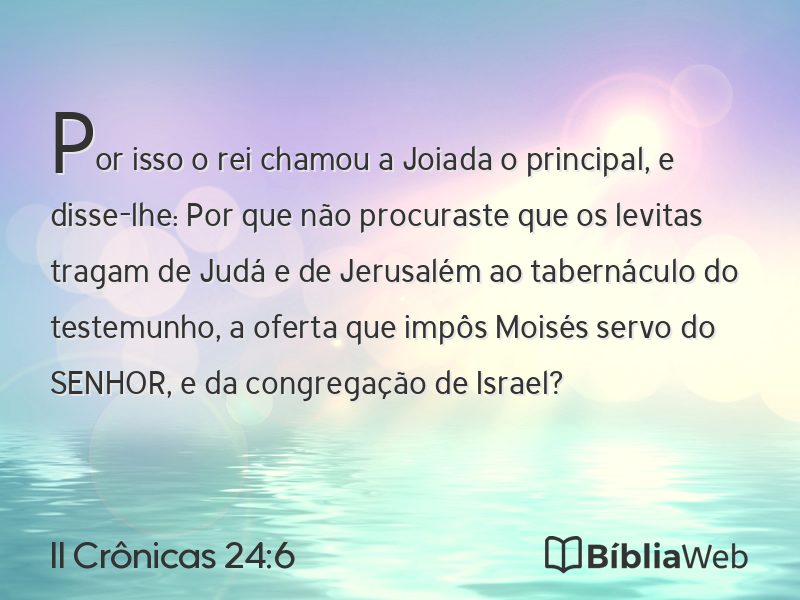II Crônicas 24:6 em imagem para compartilhar