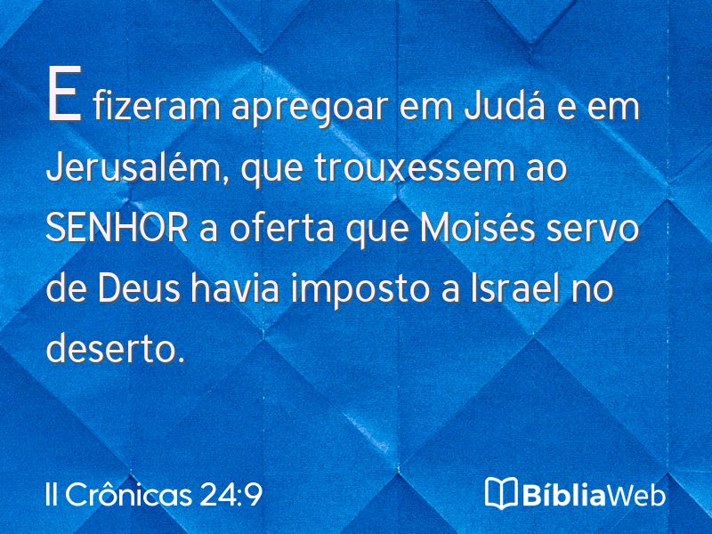 II Crônicas 24:9 em imagem para compartilhar