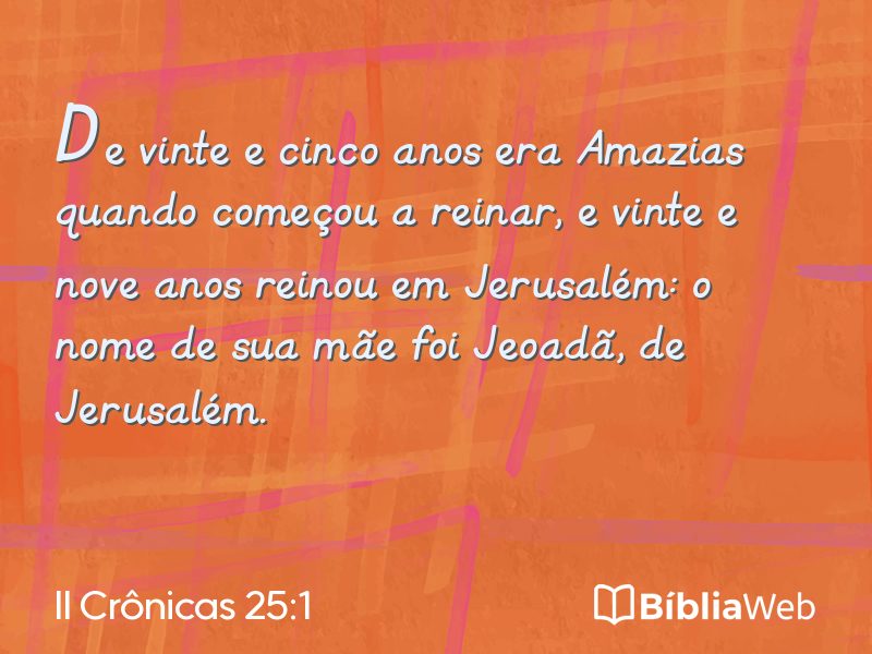 II Crônicas 25:1 em imagem para compartilhar