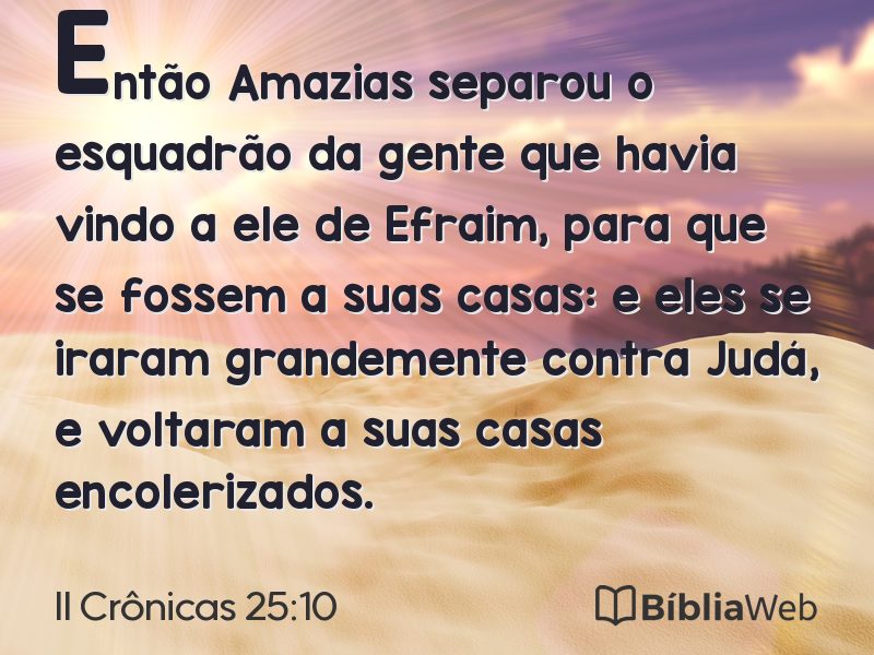 II Crônicas 25:10 em imagem para compartilhar