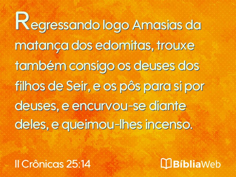 II Crônicas 25:14 em imagem para compartilhar