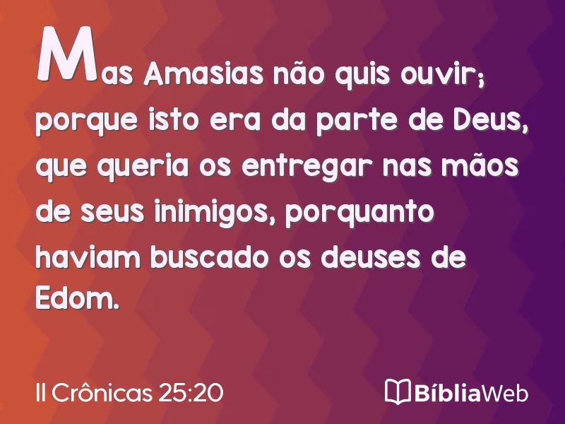 II Crônicas 25:20 em imagem para compartilhar