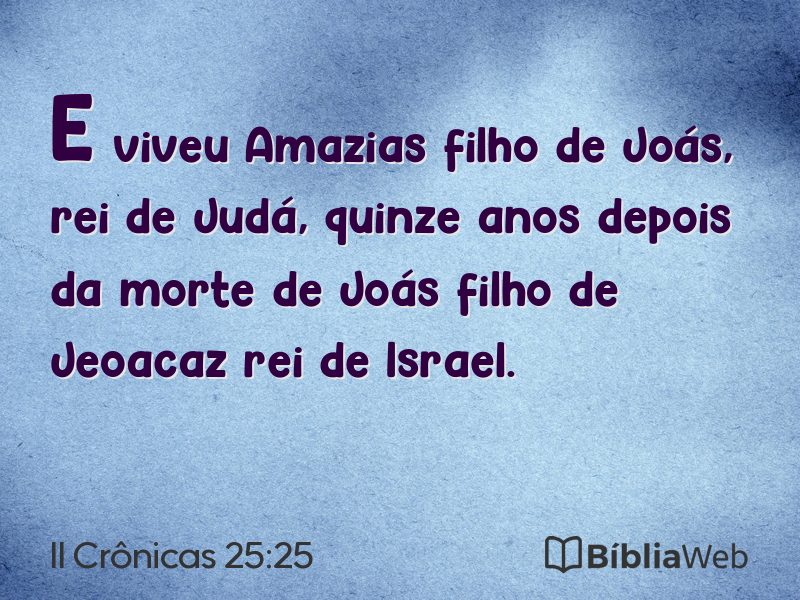 II Crônicas 25:25 em imagem para compartilhar