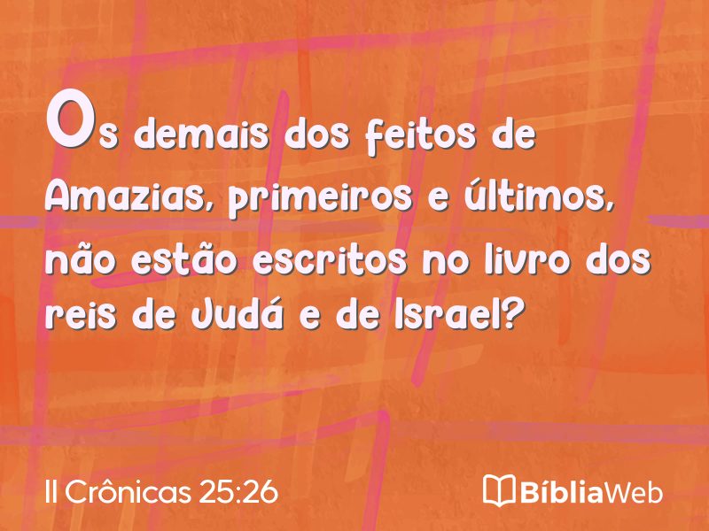 II Crônicas 25:26 em imagem para compartilhar