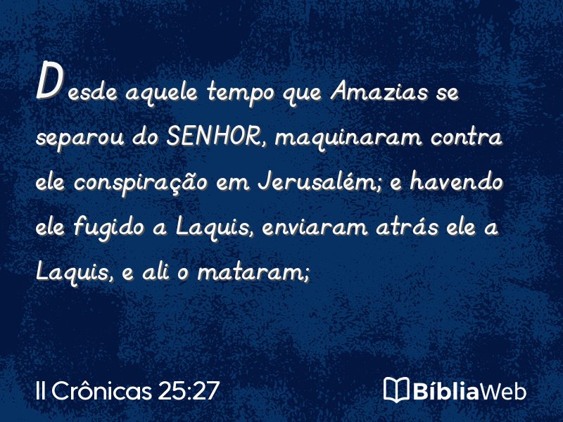 II Crônicas 25:27 em imagem para compartilhar