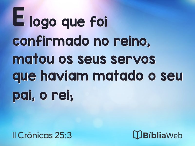 II Crônicas 25:3 em imagem para compartilhar