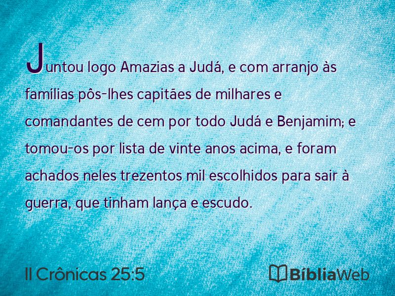 II Crônicas 25:5 em imagem para compartilhar