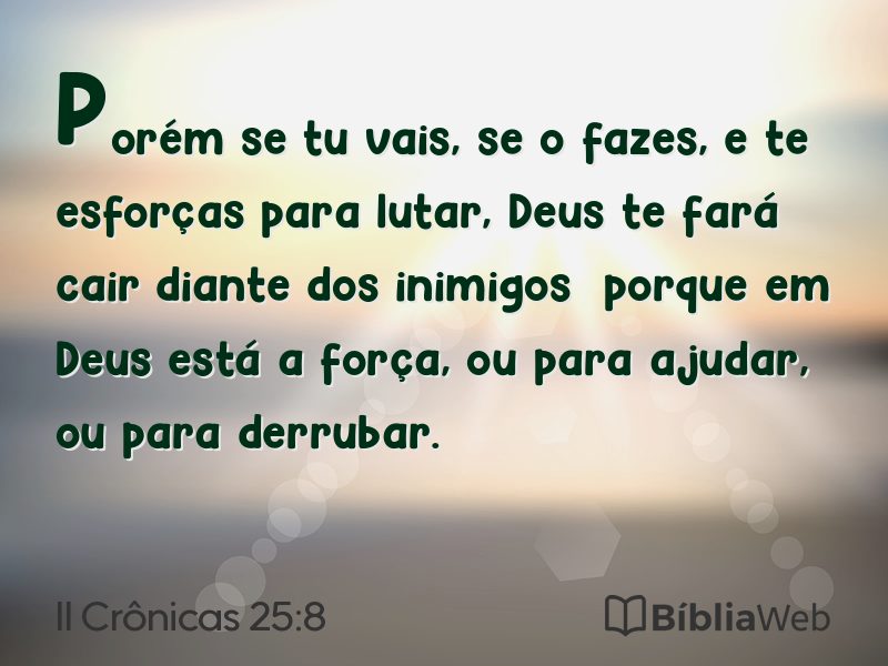 II Crônicas 25:8 em imagem para compartilhar