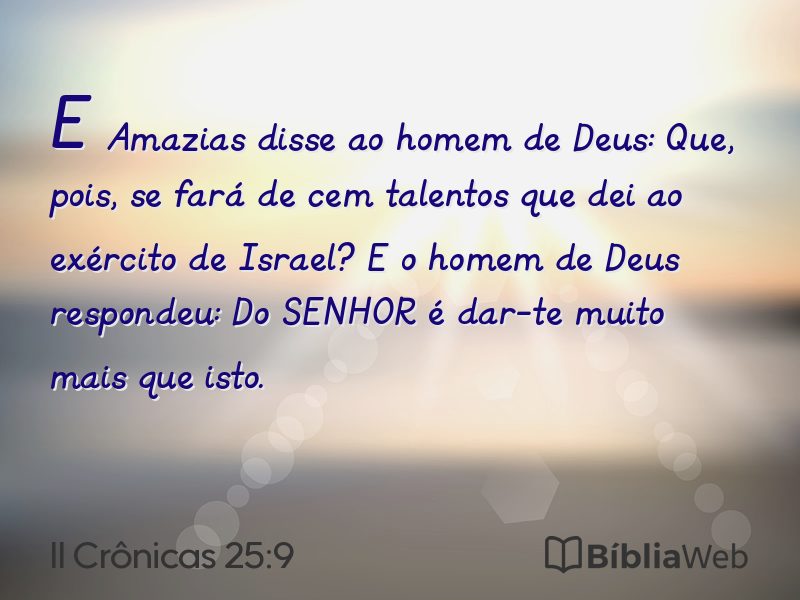 II Crônicas 25:9 em imagem para compartilhar