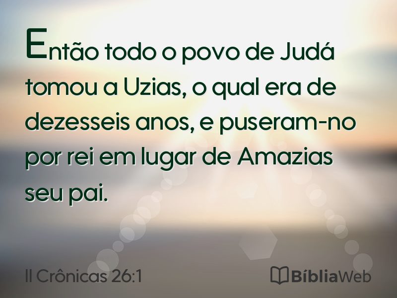 II Crônicas 26:1 em imagem para compartilhar