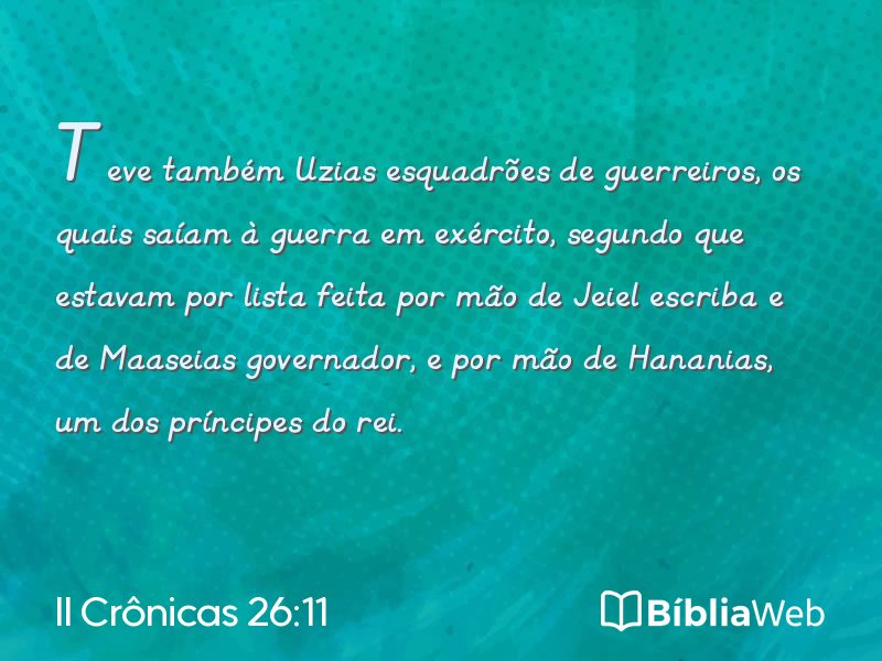 II Crônicas 26:11 em imagem para compartilhar