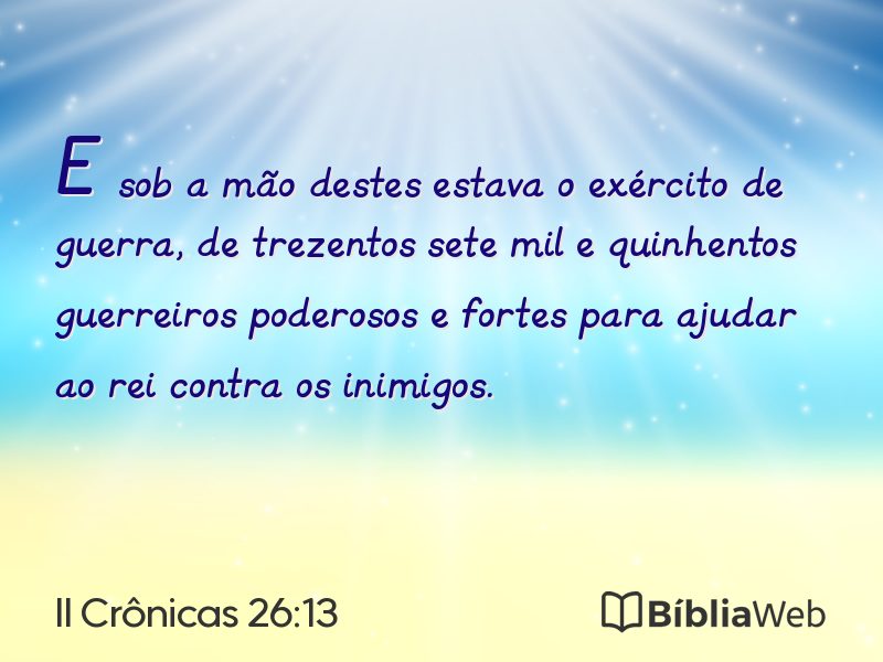 II Crônicas 26:13 em imagem para compartilhar