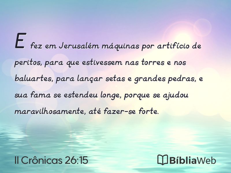 II Crônicas 26:15 em imagem para compartilhar