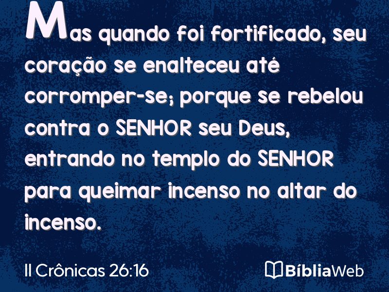 II Crônicas 26:16 em imagem para compartilhar