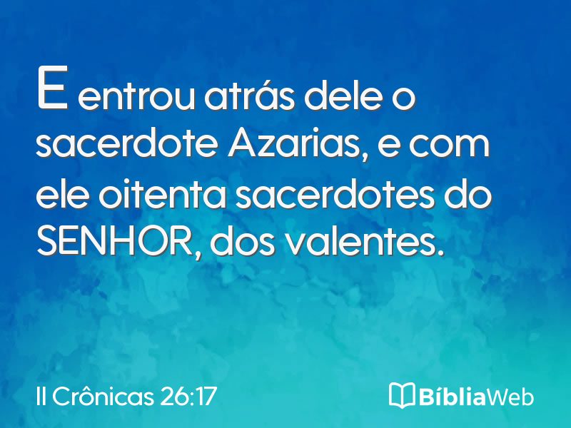 II Crônicas 26:17 em imagem para compartilhar