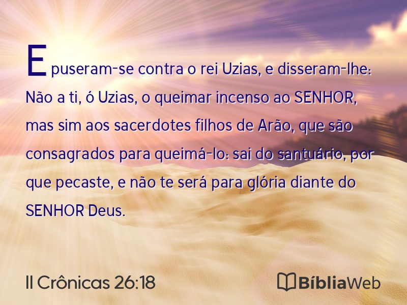 II Crônicas 26:18 em imagem para compartilhar