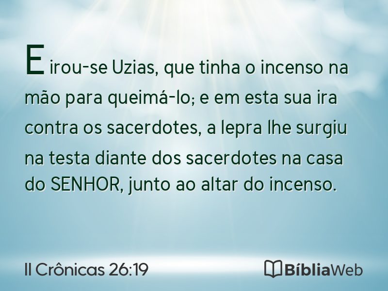 II Crônicas 26:19 em imagem para compartilhar