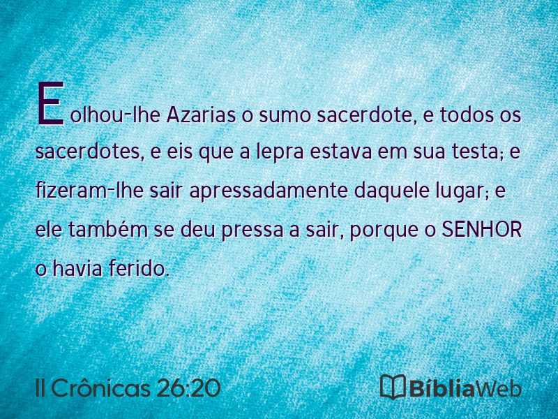 II Crônicas 26:20 em imagem para compartilhar
