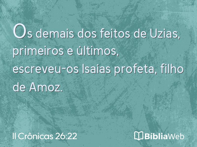 II Crônicas 26:22 em imagem para compartilhar