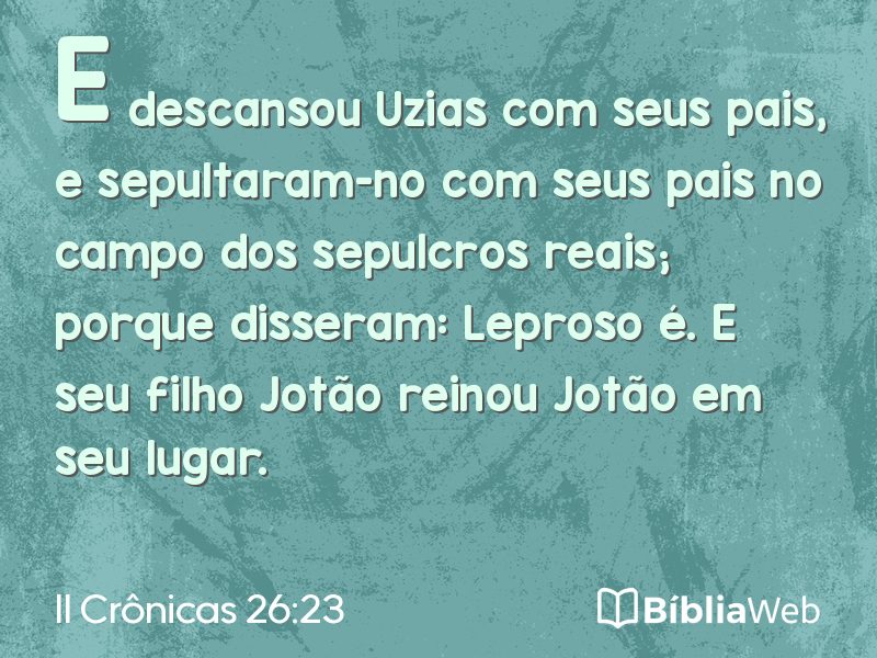 II Crônicas 26:23 em imagem para compartilhar