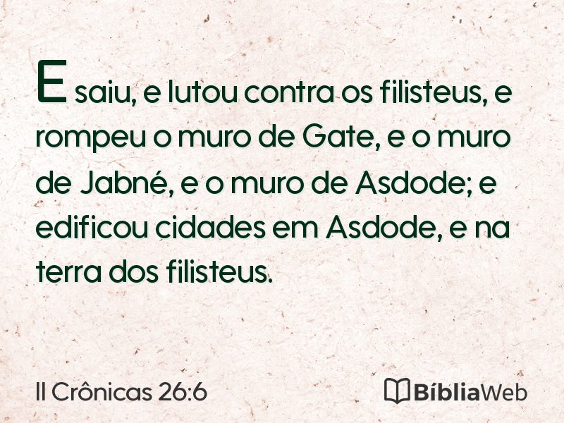II Crônicas 26:6 em imagem para compartilhar