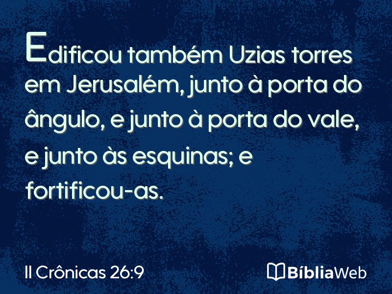 II Crônicas 26:9 em imagem para compartilhar