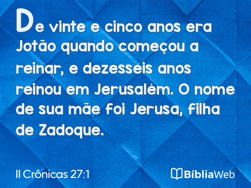 II Crônicas 27:1 em imagem para compartilhar