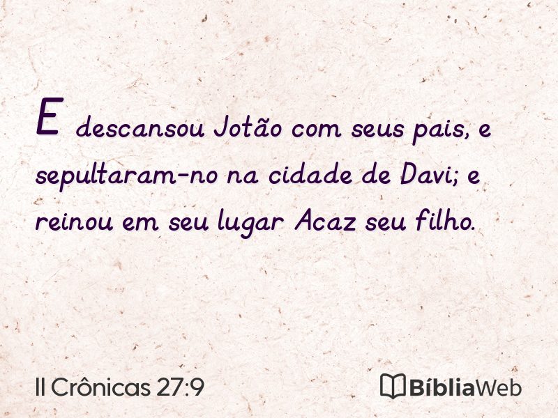 II Crônicas 27:9 em imagem para compartilhar