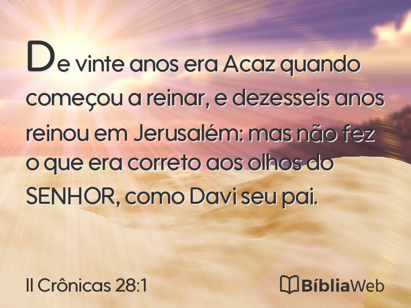 II Crônicas 28:1 em imagem para compartilhar