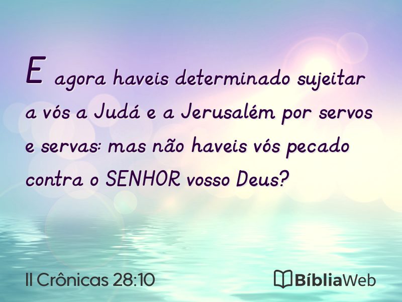 II Crônicas 28:10 em imagem para compartilhar