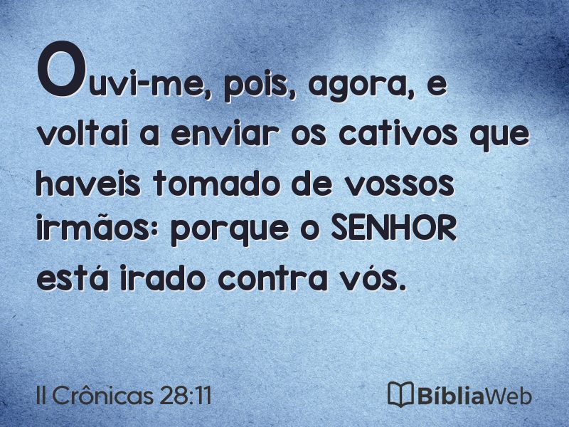 II Crônicas 28:11 em imagem para compartilhar