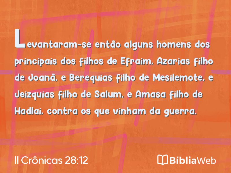 II Crônicas 28:12 em imagem para compartilhar