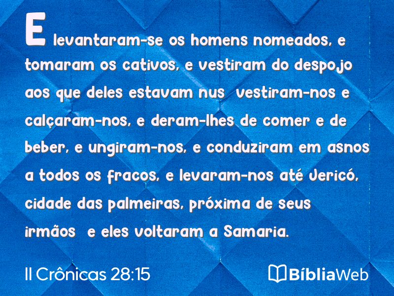 II Crônicas 28:15 em imagem para compartilhar