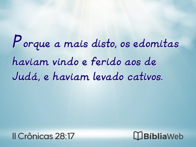 II Crônicas 28:17 em imagem para compartilhar