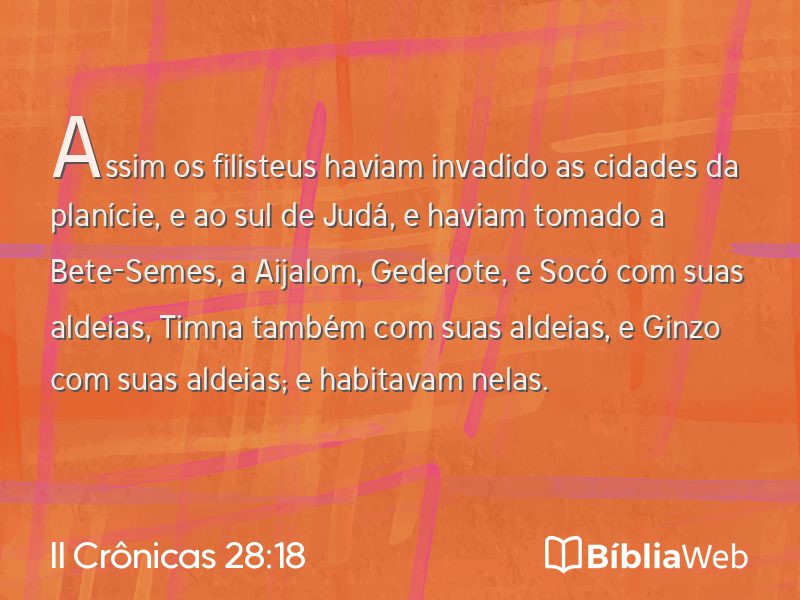 II Crônicas 28:18 em imagem para compartilhar