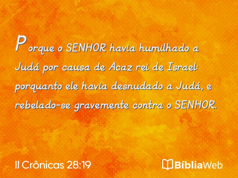 II Crônicas 28:19 em imagem para compartilhar