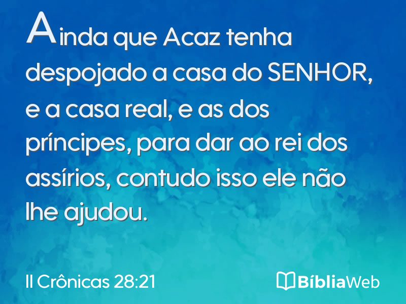 II Crônicas 28:21 em imagem para compartilhar
