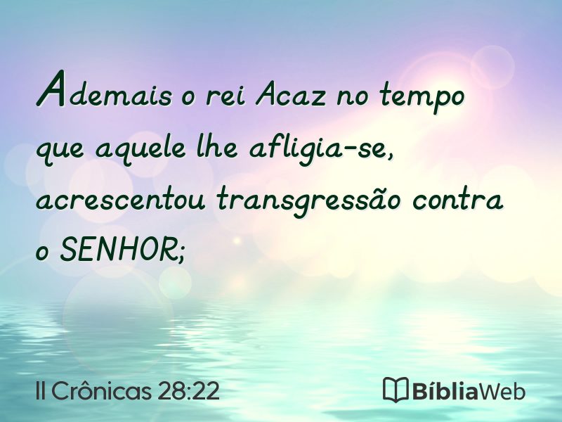 II Crônicas 28:22 em imagem para compartilhar