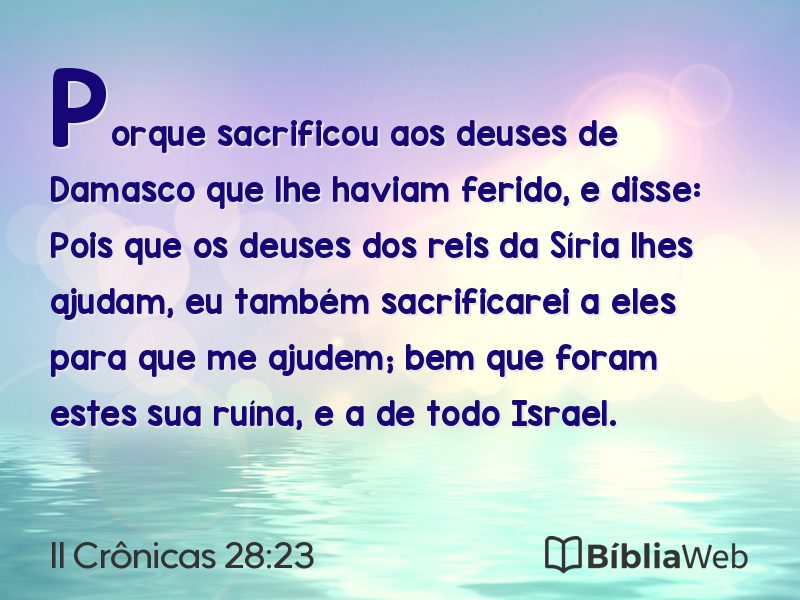 II Crônicas 28:23 em imagem para compartilhar