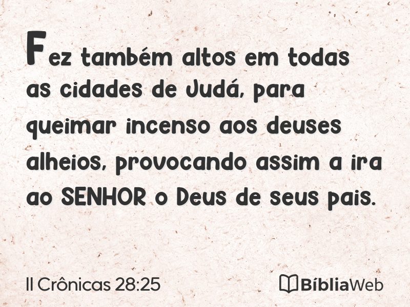 II Crônicas 28:25 em imagem para compartilhar