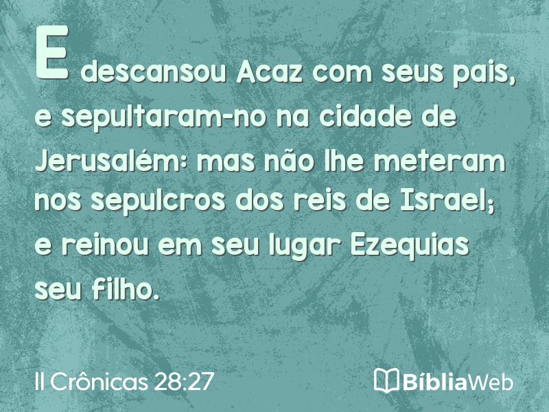 II Crônicas 28:27 em imagem para compartilhar
