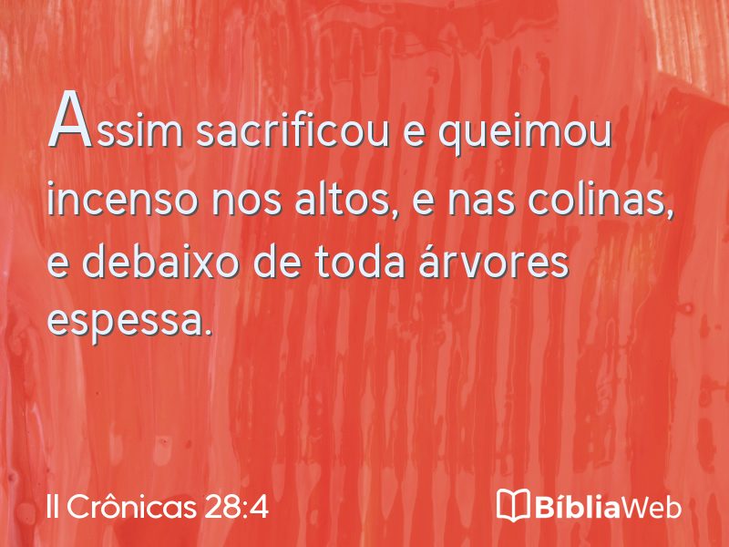 II Crônicas 28:4 em imagem para compartilhar