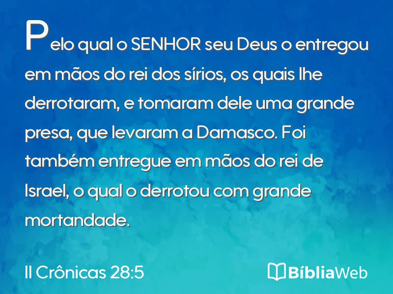 II Crônicas 28:5 em imagem para compartilhar