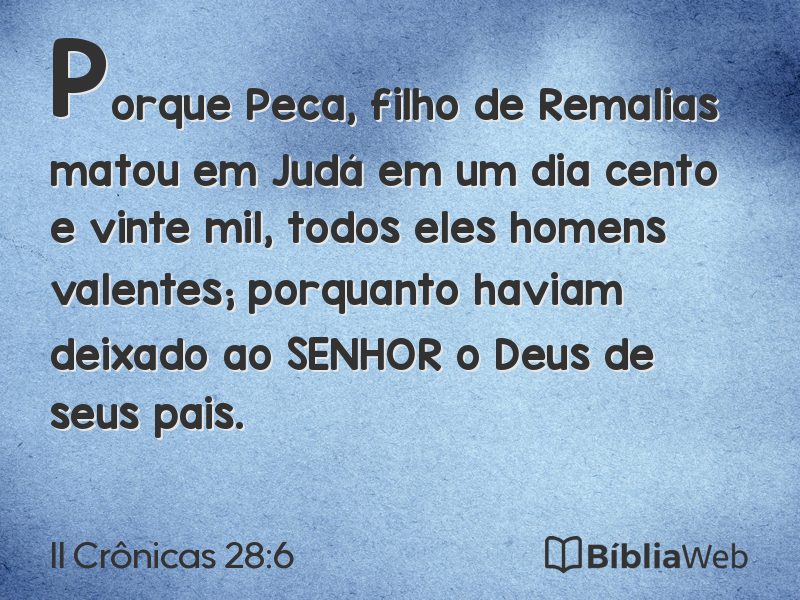 II Crônicas 28:6 em imagem para compartilhar