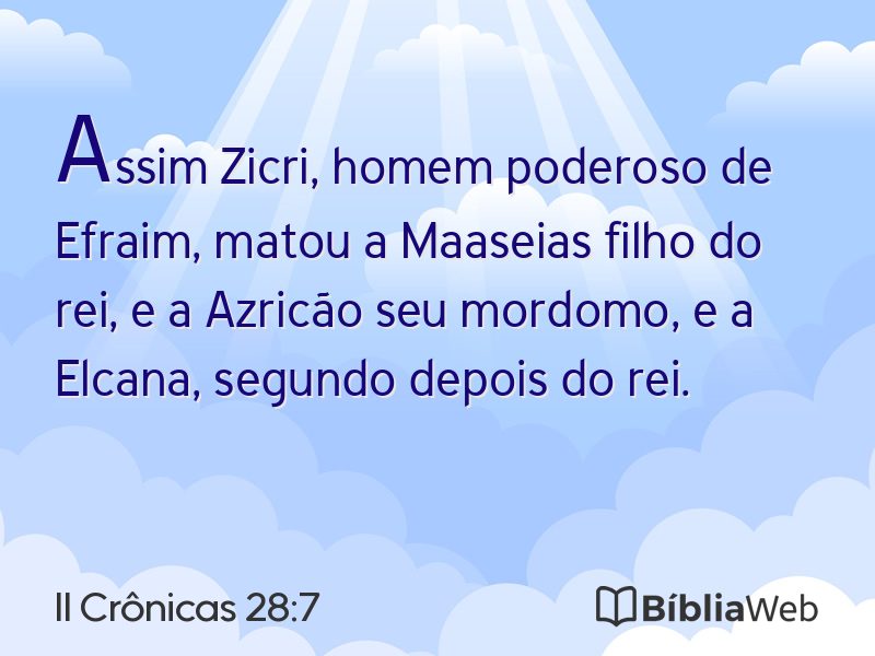 II Crônicas 28:7 em imagem para compartilhar