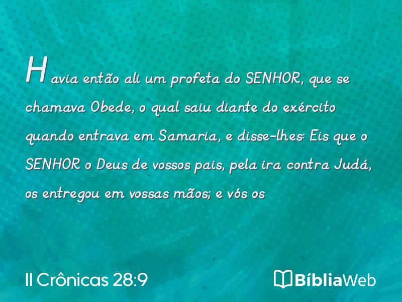 II Crônicas 28:9 em imagem para compartilhar