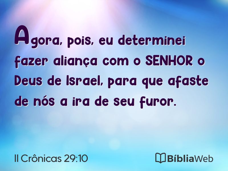 II Crônicas 29:10 em imagem para compartilhar