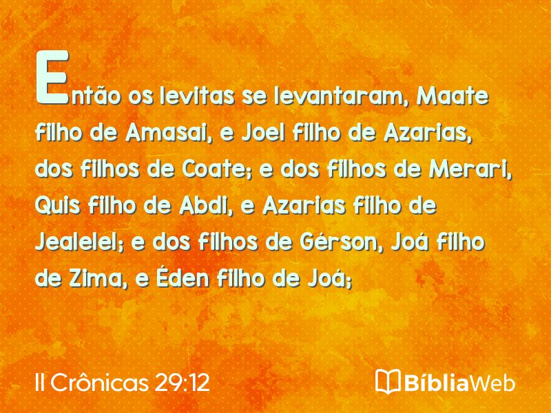 II Crônicas 29:12 em imagem para compartilhar