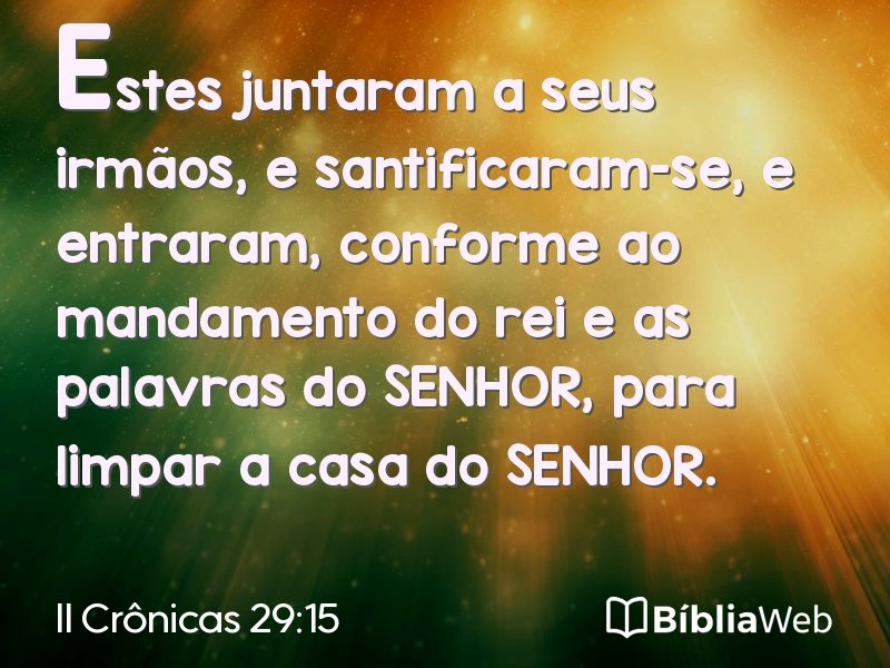 II Crônicas 29:15 em imagem para compartilhar
