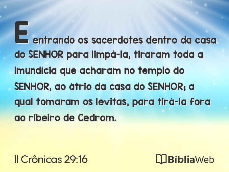 II Crônicas 29:16 em imagem para compartilhar